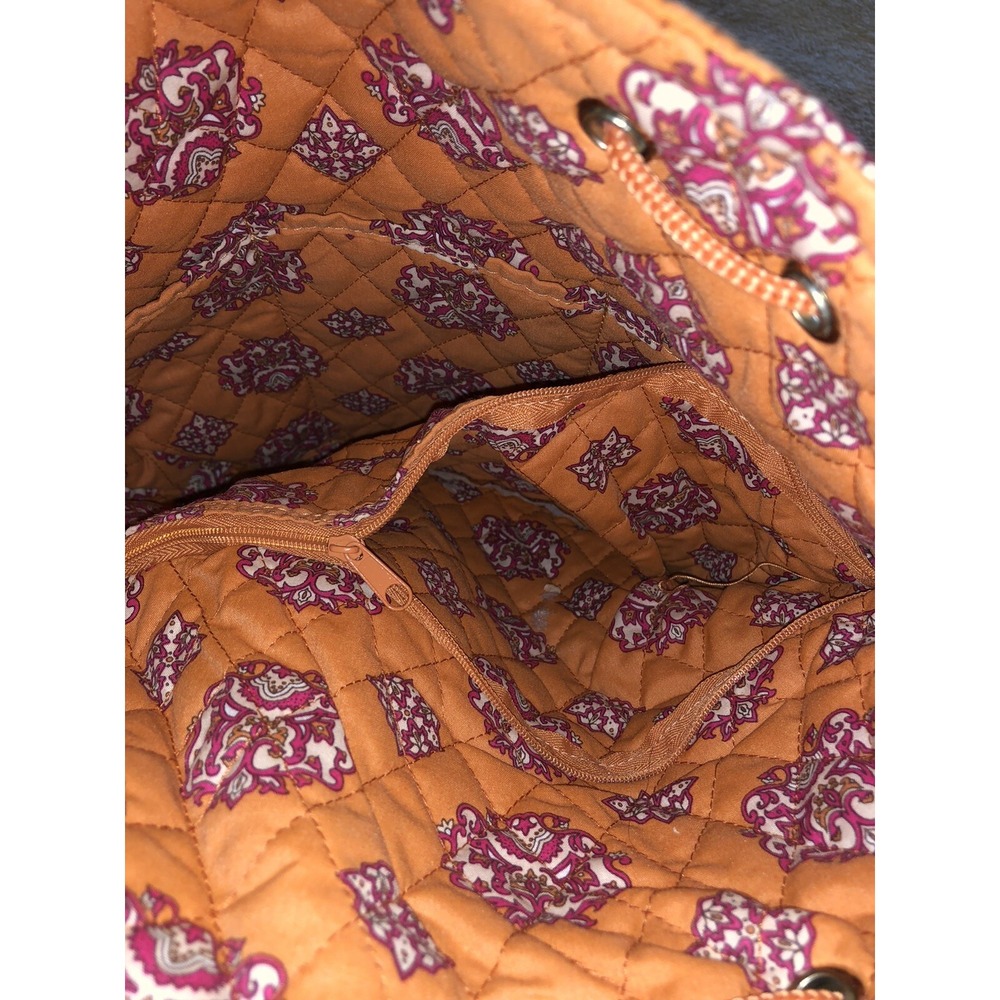 Bueno Collection Purse Backpack Orange drawstring Quilted Nice! - Picture 4 of 8